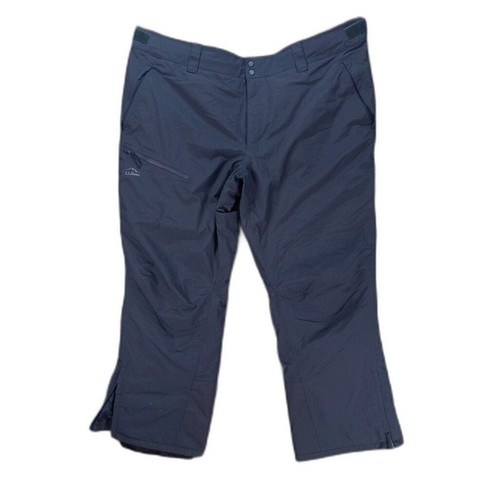 L.L.Bean Womens Wild Cat 2X Plus Navy Insulated Snow Ski Pants Waterproof Winter